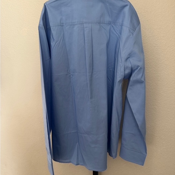 Chaps Kids Blue Button Down Shirt with Yellow Clip On Tie - Picture 5 of 6